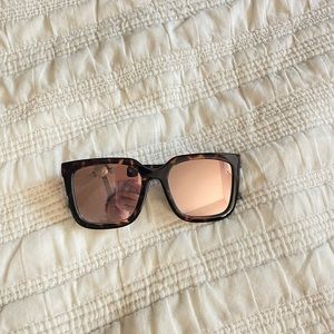 Oversized Tortoise Square Pink Mirrored Quay Sunglasses